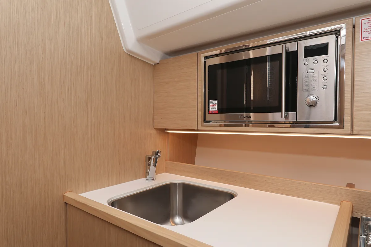 Galley of Levente, a Bavaria C42 sailboat at Grad Vodice, Croatia