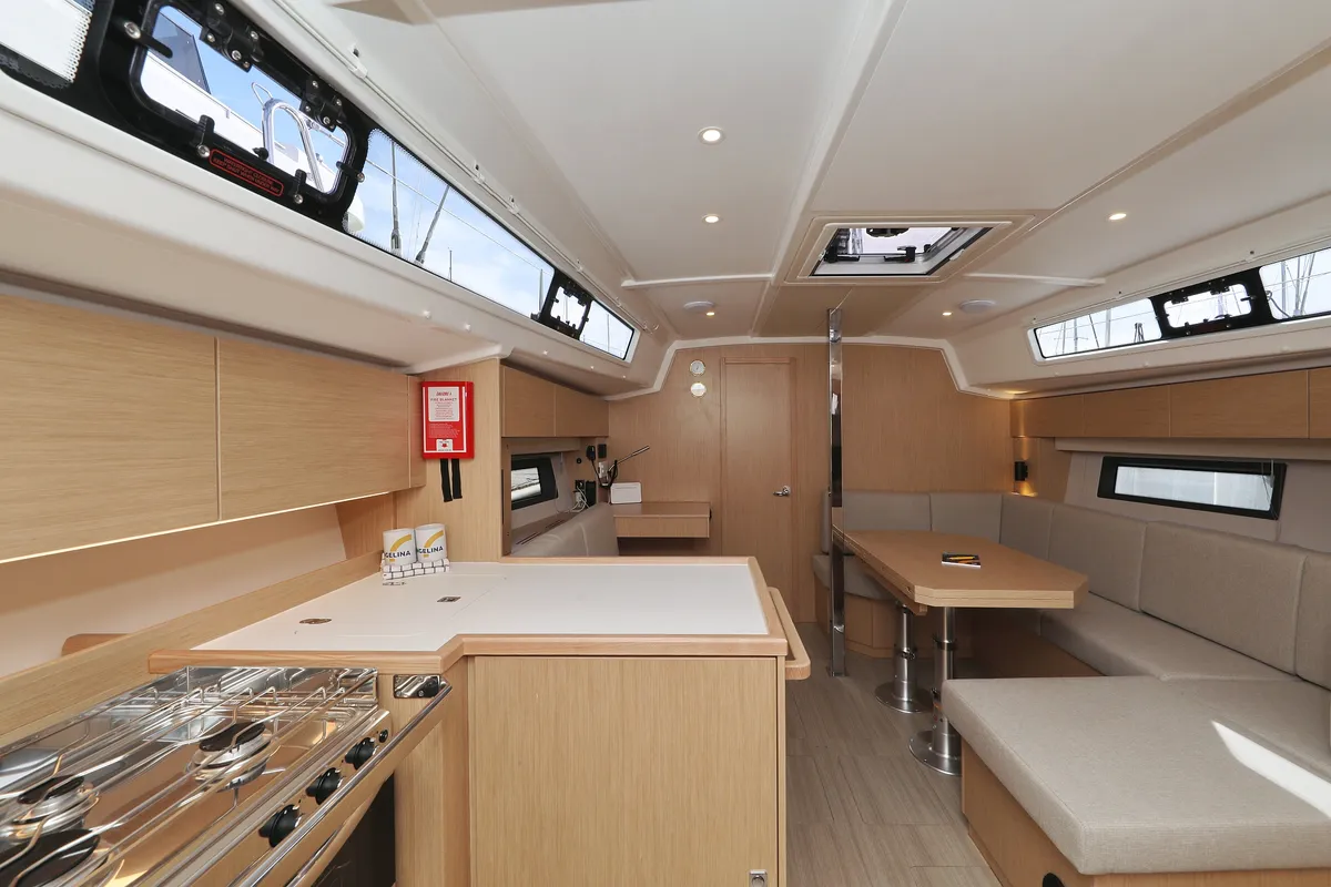 Salon of Levente, a Bavaria C42 sailboat at Grad Vodice, Croatia