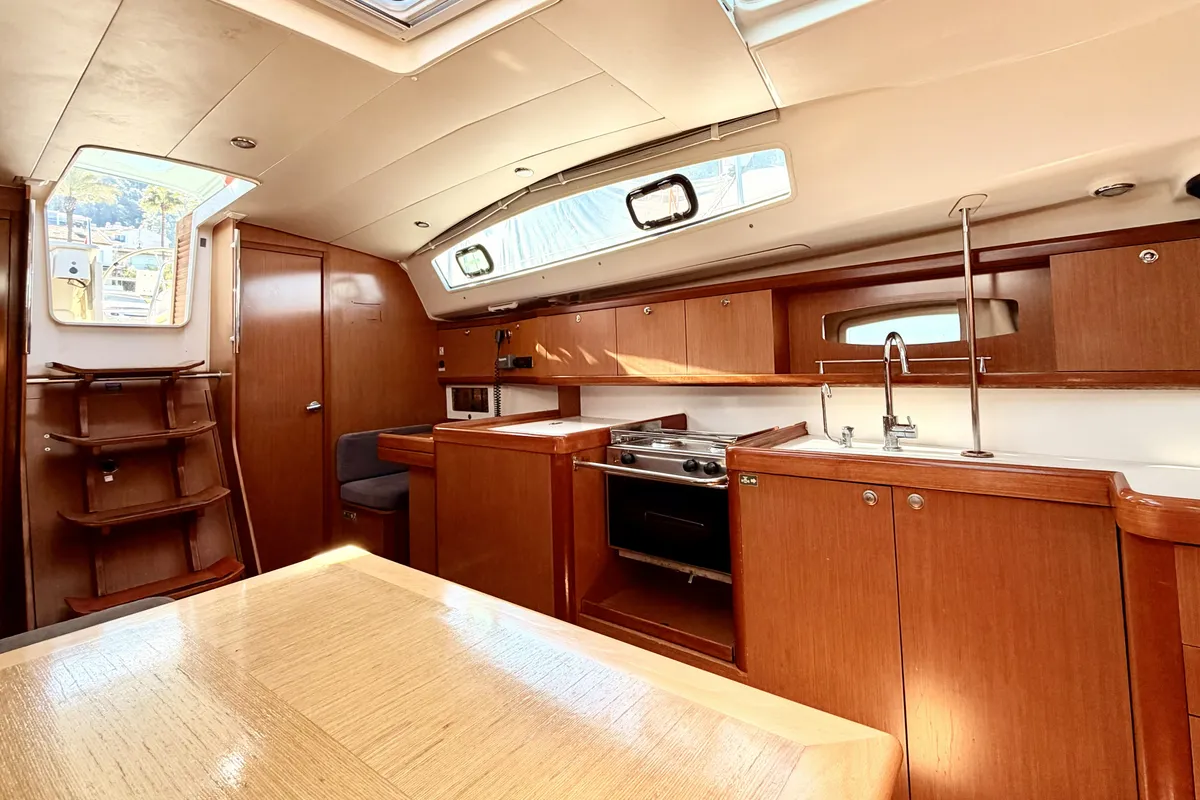 Galley of Classic, a Beneteau Oceanis 40 sailboat at Fethiye, Turkey