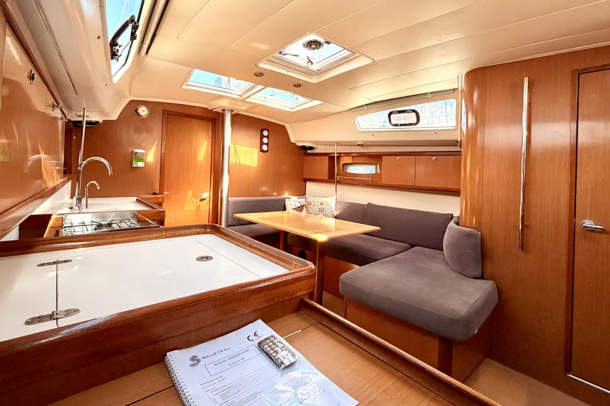 Salon of Classic, a Beneteau Oceanis 40 sailboat at Fethiye, Turkey