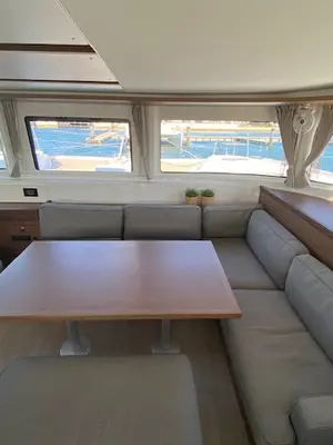 Salon of Machango, a Lagoon 46 catamaran at es Jonquet, Spain