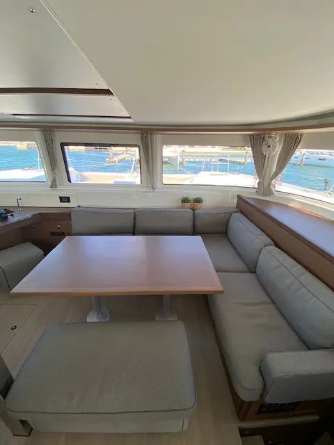 Salon of Machango, a Lagoon 46 catamaran at es Jonquet, Spain