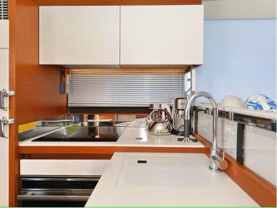 Galley of Medusa, a Jeanneau Prestige 520 Flybridge motor yacht at Split, Croatia