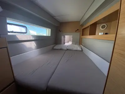 Cabin on Open Sea, a Nautitech 46 Open catamaran at Athens, Greece