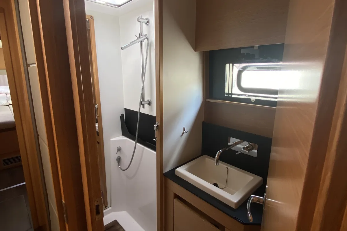 Head on Open Sea, a Nautitech 46 Open catamaran at Athens, Greece