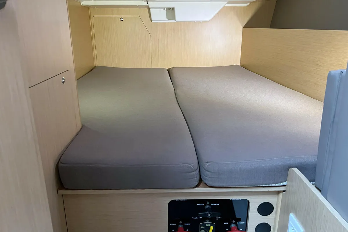 Cabin on Ulysses, a Beneteau Oceanis 38 sailboat at Heiligenhafen, Germany