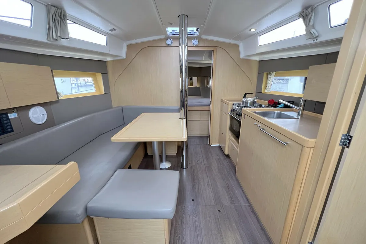 Salon of Ulysses, a Beneteau Oceanis 38 sailboat at Heiligenhafen, Germany
