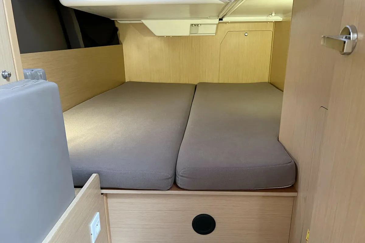 Cabin on Ulysses, a Beneteau Oceanis 38 sailboat at Heiligenhafen, Germany