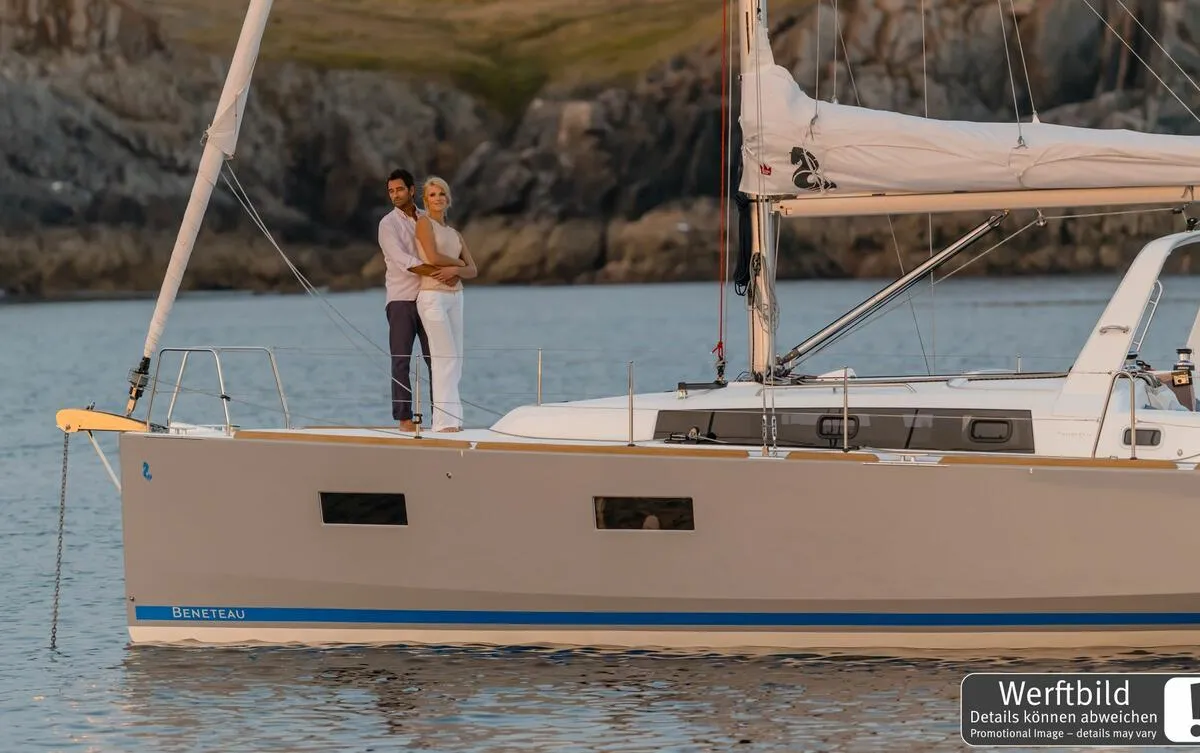 Exterior view of Ulysses, a Beneteau Oceanis 38 sailboat at Heiligenhafen, Germany