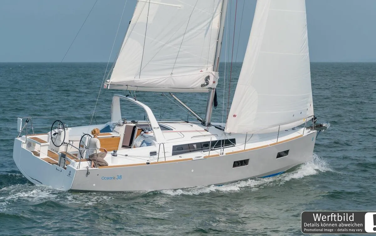 Exterior view of Ulysses, a Beneteau Oceanis 38 sailboat at Heiligenhafen, Germany