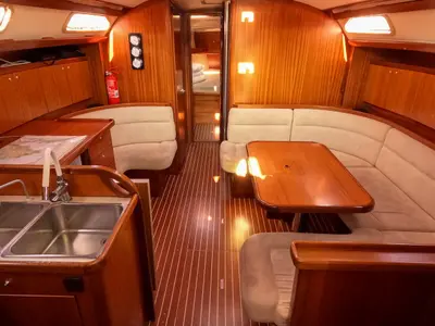 Salon of Pia, a Triplast Y 40 sailboat at Izola, Slovenia