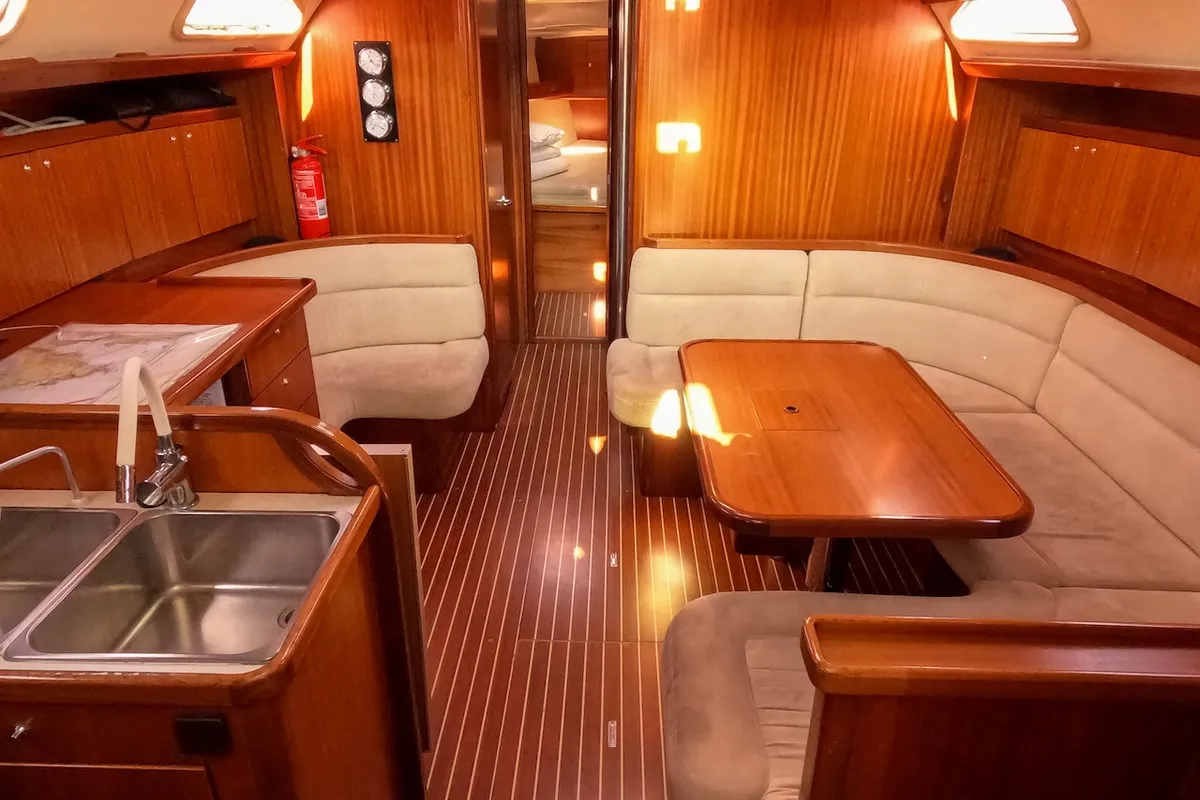 Salon of Pia, a Triplast Y 40 sailboat at Izola, Slovenia