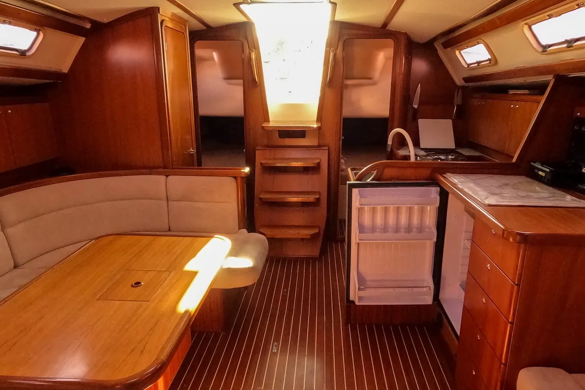 Salon of Pia, a Triplast Y 40 sailboat at Izola, Slovenia