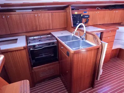 Galley of Pia, a Triplast Y 40 sailboat at Izola, Slovenia