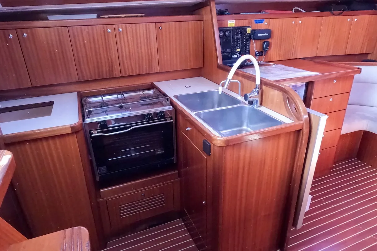 Galley of Pia, a Triplast Y 40 sailboat at Izola, Slovenia
