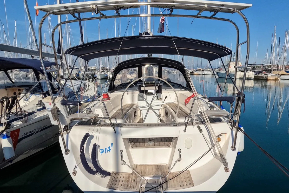 Exterior view of Pia, a Triplast Y 40 sailboat at Izola, Slovenia