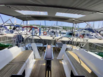 Salon of Fany, a Hanse 388 sailboat at Općina Sukošan, Croatia