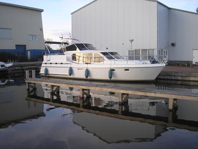 Exterior view of Juliana, a Gulet Hibo 1300 motorboat at Woudsend, Netherlands