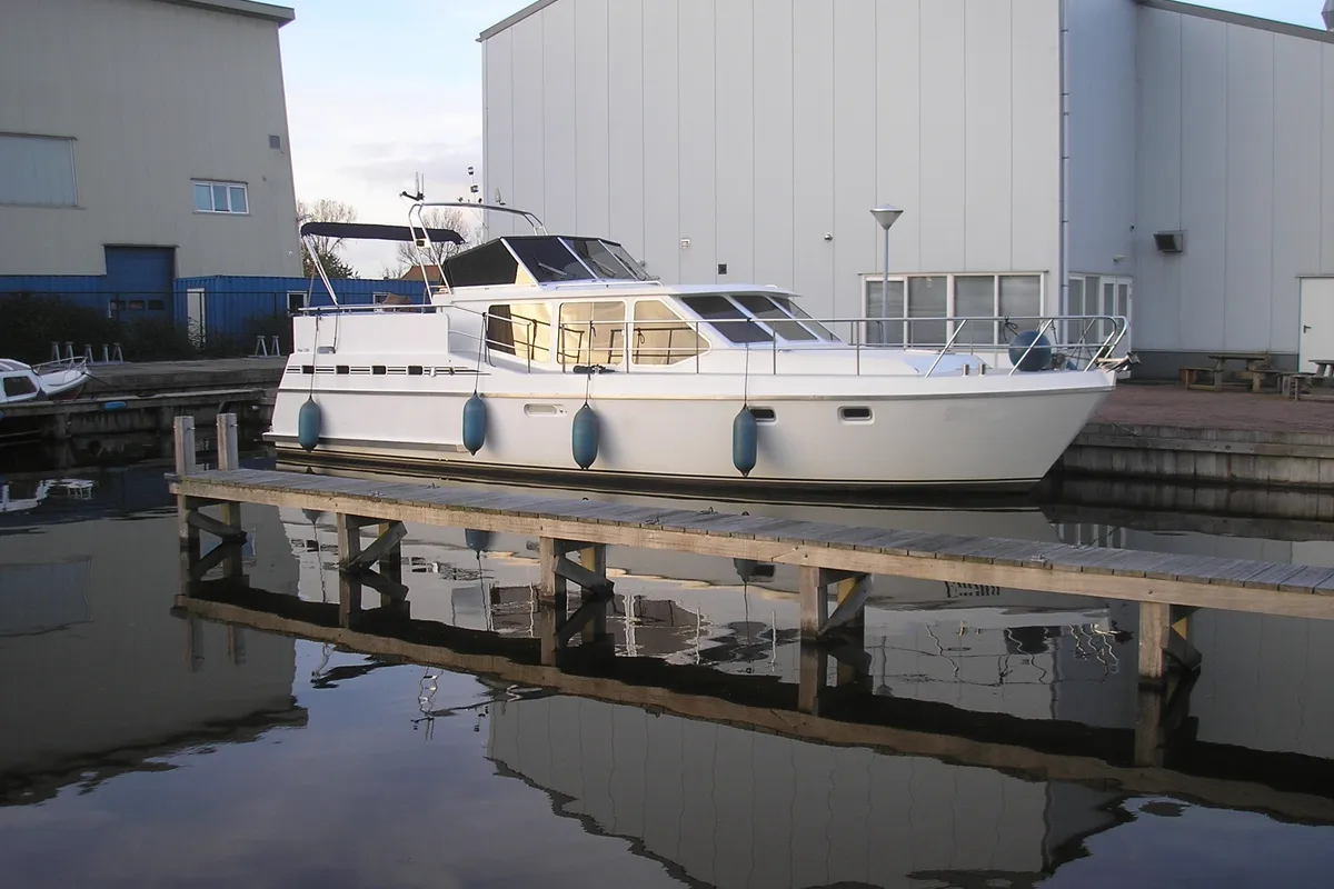 Exterior view of Juliana, a Gulet Hibo 1300 motorboat at Woudsend, Netherlands