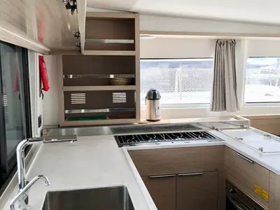 Galley of Venice Beach, a Lagoon 46 catamaran at Općina Medulin, Croatia