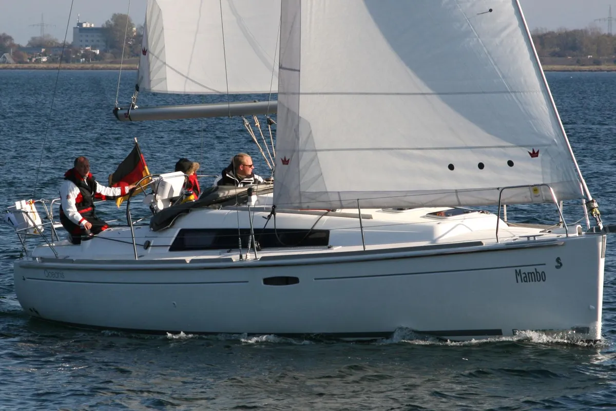 Exterior view of Mambo, a Beneteau Oceanis 31 sailboat at Heiligenhafen, Germany