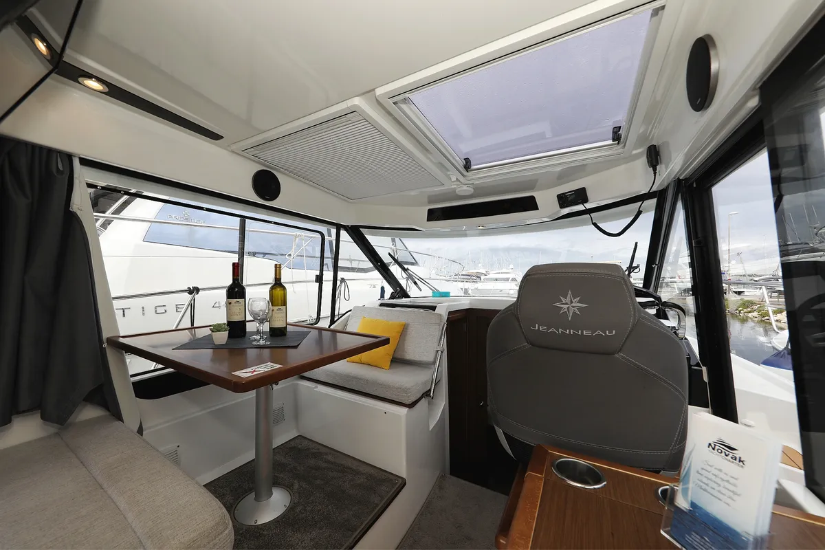 Salon of Calypso, a Jeanneau Merry Fisher 895 motorboat at Grad Biograd na Moru, Croatia