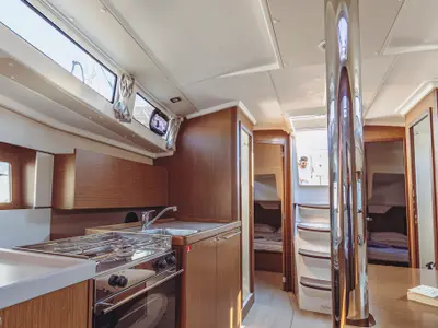 Galley of Neo, a Beneteau Oceanis 38.1 sailboat at Marmaris, Turkey