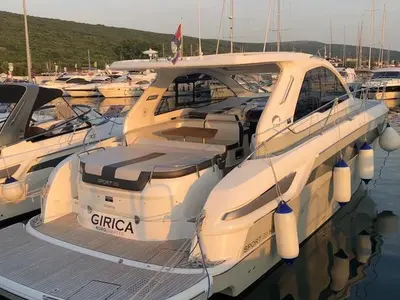 Girica, a Bavaria Sport 39 HT motorboat at Punat, Croatia