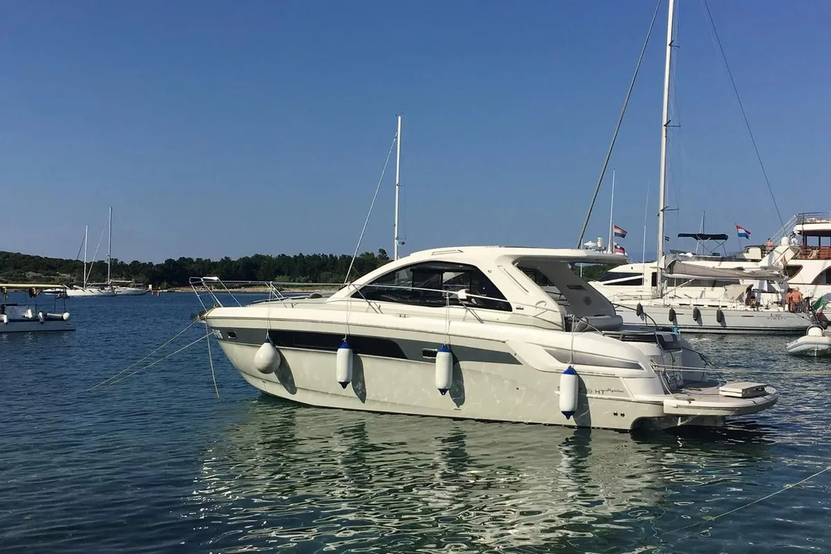 Girica, a Bavaria Sport 39 HT motorboat at Punat, Croatia