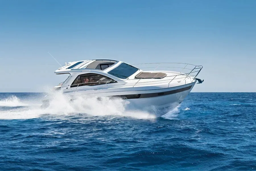 Girica, a Bavaria Sport 39 HT motorboat at Punat, Croatia