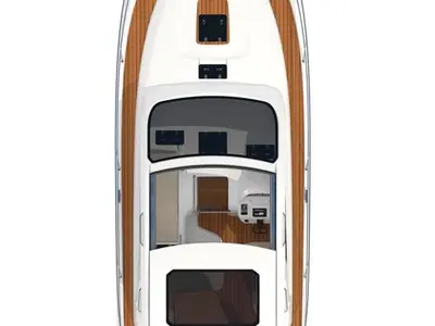 Girica, a Bavaria Sport 39 HT motorboat at Punat, Croatia