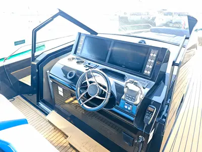 Cockpit of Alexia, a Fiart Seawalker 43 motor yacht at Općina Sukošan, Croatia