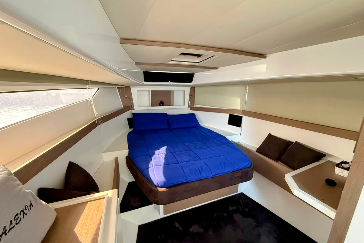 Cabin on Alexia, a Fiart Seawalker 43 motor yacht at Općina Sukošan, Croatia