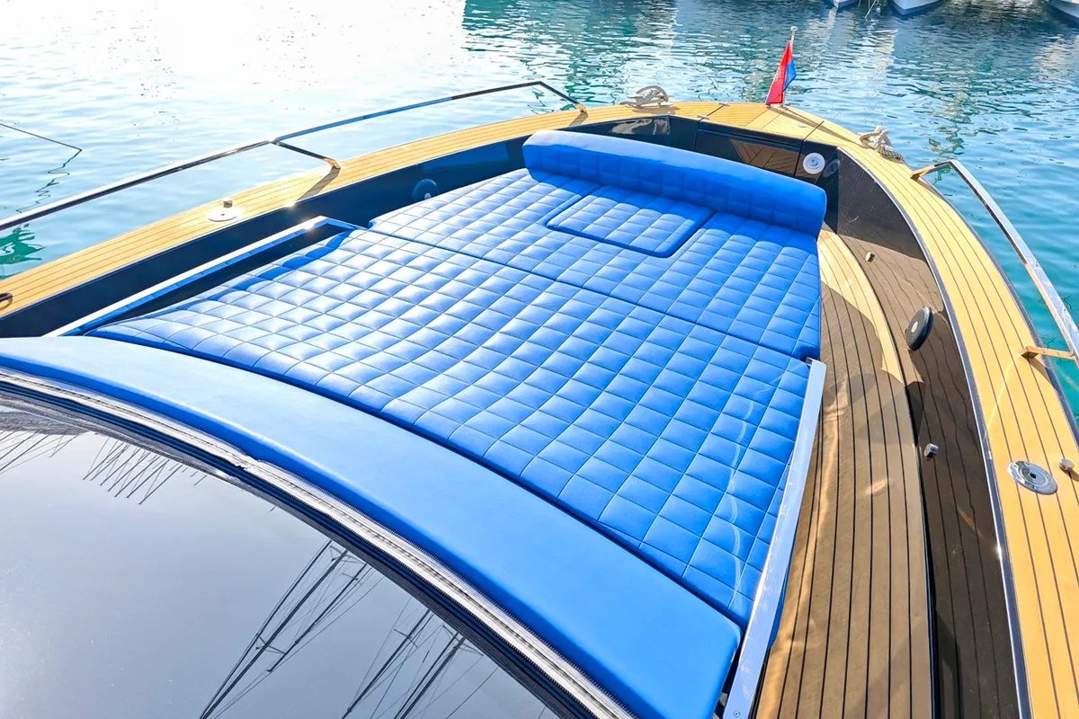 Deck of Alexia, a Fiart Seawalker 43 motor yacht at Općina Sukošan, Croatia