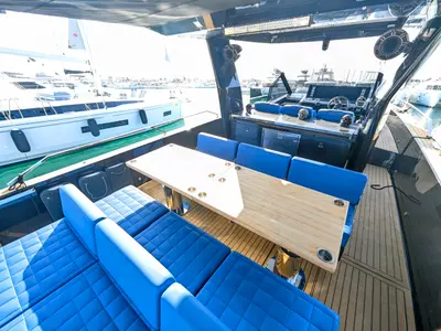 Deck of Alexia, a Fiart Seawalker 43 motor yacht at Općina Sukošan, Croatia