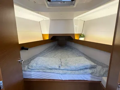 Cabin on White Feather, a Jeanneau Sun Odyssey 349 sailboat at Grad Biograd na Moru, Croatia
