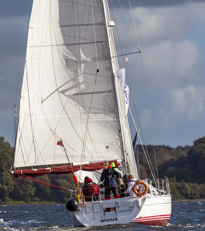 Salon of Nivius, a Jeanneau Sun Fast 37 sailboat at Flensburg, Germany