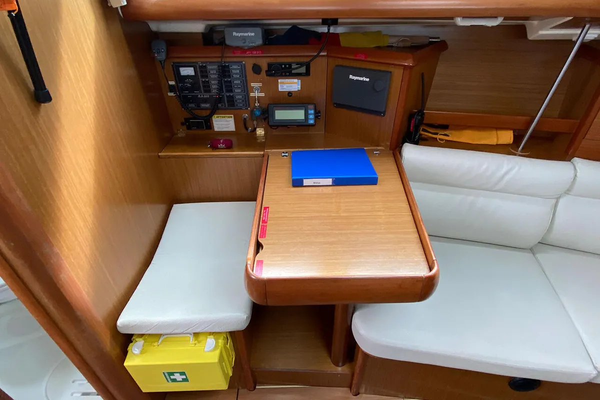 Cabin on Nivius, a Jeanneau Sun Fast 37 sailboat at Flensburg, Germany