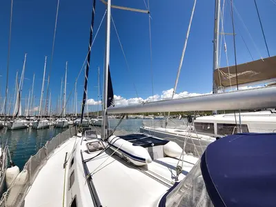 Deck of Papalina, a Beneteau Cyclades 50.5 sailboat at Općina Sukošan, Croatia