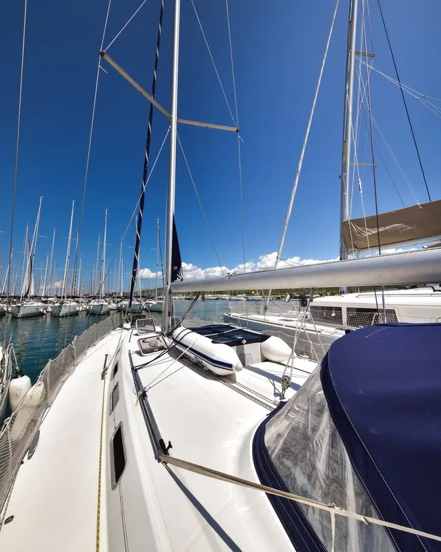 Deck of Papalina, a Beneteau Cyclades 50.5 sailboat at Općina Sukošan, Croatia