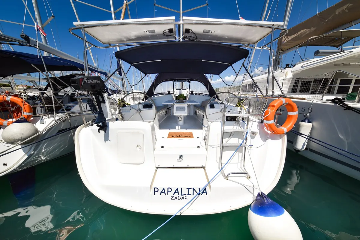 Exterior view of Papalina, a Beneteau Cyclades 50.5 sailboat at Općina Sukošan, Croatia