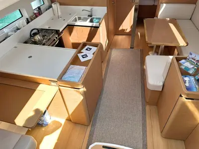 Galley of North Wind 44, a Jeanneau Sun Odyssey 440 sailboat at Sipias, Greece