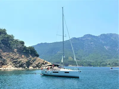 Salon of North Wind 44, a Jeanneau Sun Odyssey 440 sailboat at Sipias, Greece