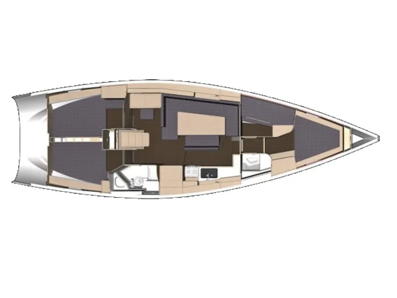 Floor plan of JOLA - GENERATOR + AC, a Elan Impression 45.1 sailboat at Zadar, Croatia