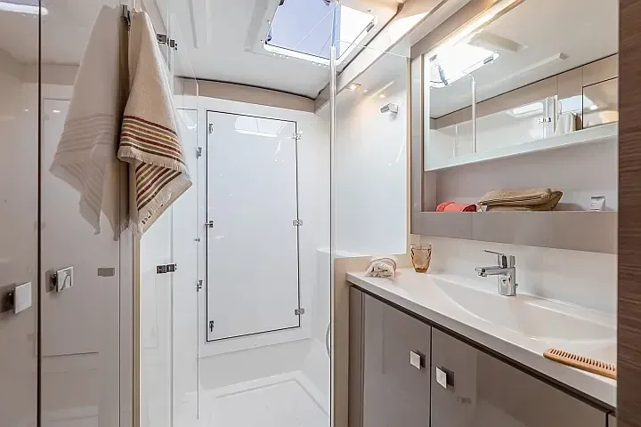 Head on Anasa, a Fountaine Pajot Isla 40 catamaran at Lefkada, Greece
