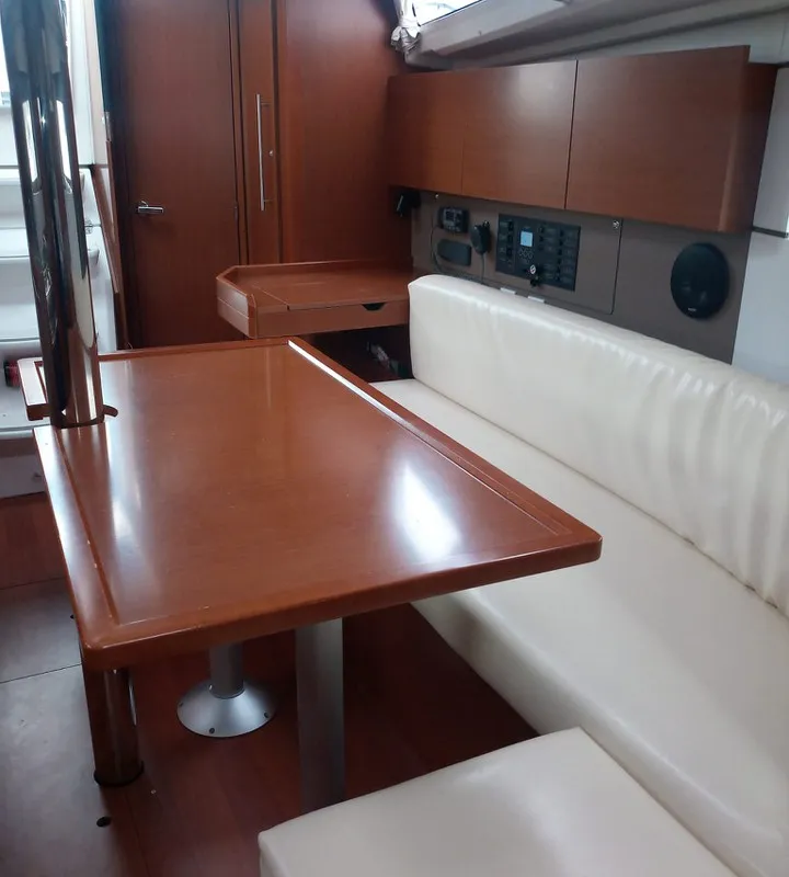Salon of Beghe, a Beneteau Oceanis 35.1 sailboat at Cannigione, Italy