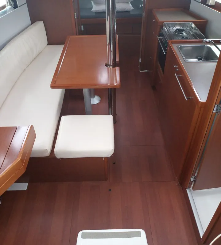 Salon of Beghe, a Beneteau Oceanis 35.1 sailboat at Cannigione, Italy