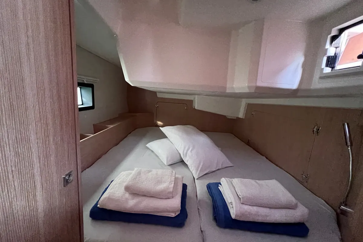 Cabin on Koukan Maru, a Bavaria C42 sailboat at Loutraki, Greece