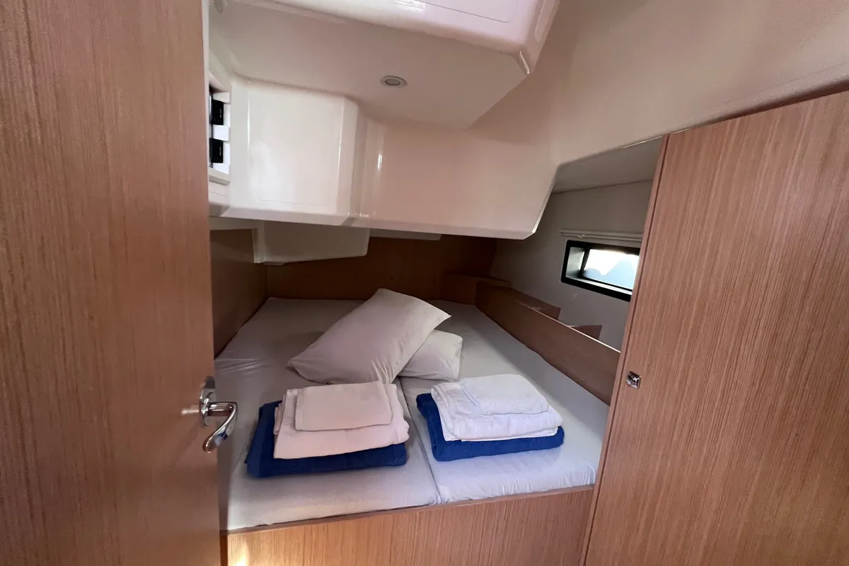 Cabin on Koukan Maru, a Bavaria C42 sailboat at Loutraki, Greece