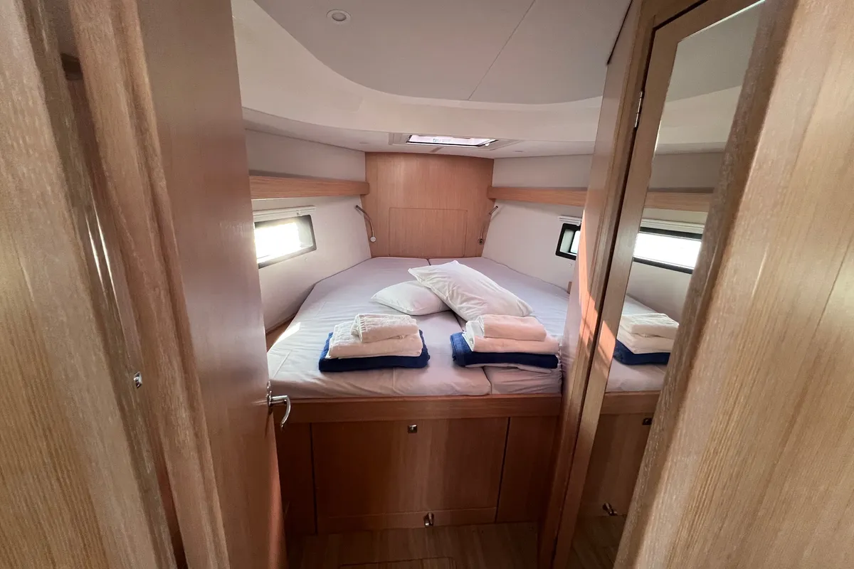 Cabin on Koukan Maru, a Bavaria C42 sailboat at Loutraki, Greece
